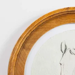 Kirklands Home Round Horse Portrait Framed Art Print White