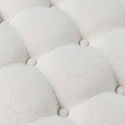 Discount Kirklands Home Round Cepheus Tufted Ottoman Ivory