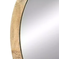 Clearance Kirklands Home Round Mango Wood Wall Mirror