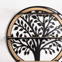 Discount Kirklands Home Round Metal Tree 3-Tier Wall Shelf