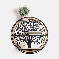 Discount Kirklands Home Round Metal Tree 3-Tier Wall Shelf