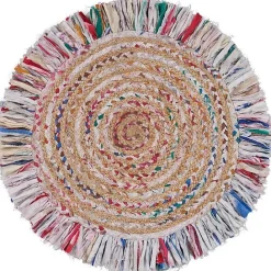 Clearance Kirklands Home Round Multicolor Braided Jute Area Rug, 3x3