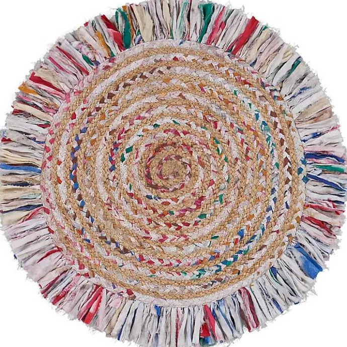 Clearance Kirklands Home Round Multicolor Braided Jute Area Rug, 3x3