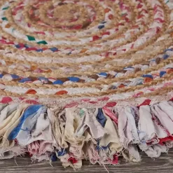Clearance Kirklands Home Round Multicolor Braided Jute Area Rug, 3x3