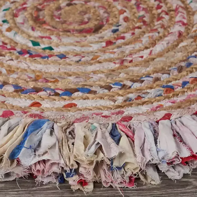 Clearance Kirklands Home Round Multicolor Braided Jute Area Rug, 3x3