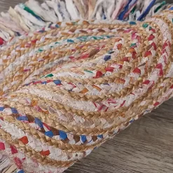 Clearance Kirklands Home Round Multicolor Braided Jute Area Rug, 3x3