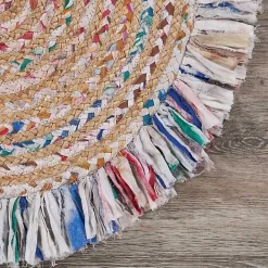 Clearance Kirklands Home Round Multicolor Braided Jute Area Rug, 3x3