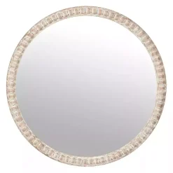 Clearance Kirklands Home Round Natural Beaded Wall Mirror