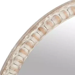 Clearance Kirklands Home Round Natural Beaded Wall Mirror