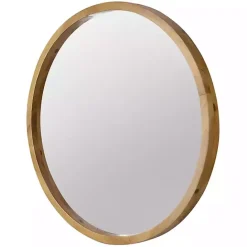 Best Kirklands Home Round Natural Light Wood Wall Mirror