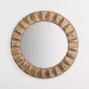 Kirklands Home Round Natural Textured Wood Wall Mirror