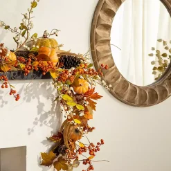 Kirklands Home Round Natural Textured Wood Wall Mirror