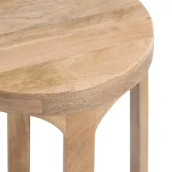 Hot Kirklands Home Round Natural Wood Dani Accent Table Tan