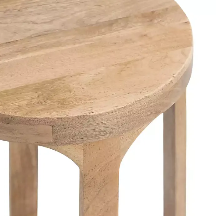 Hot Kirklands Home Round Natural Wood Dani Accent Table Tan