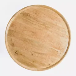 Sale Kirklands Home Round Natural Wood Hughes Coffee Table Tan