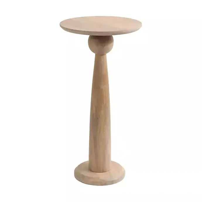 Sale Kirklands Home Round Natural Wood Jess Accent Table Tan