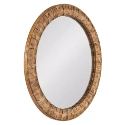 Sale Kirklands Home Round Natural Woven Water Hyacinth Wall Mirror