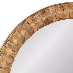 Sale Kirklands Home Round Natural Woven Water Hyacinth Wall Mirror