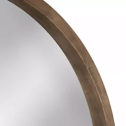 Clearance Kirklands Home Round Rustic Wood Hutton Mirror Brown