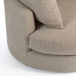 Online Kirklands Home Round Sand Boucle Swivel Accent Chair Tan
