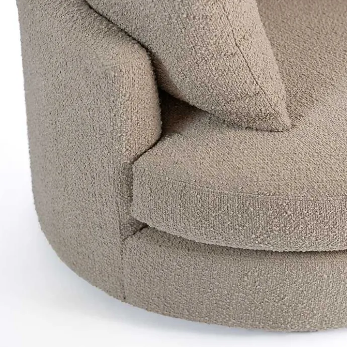 Online Kirklands Home Round Sand Boucle Swivel Accent Chair Tan