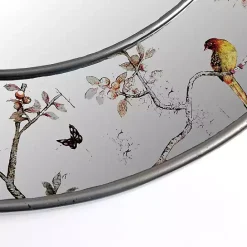 Discount Kirklands Home Round Silver Birds and Branches Wall Mirror