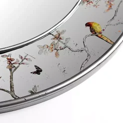 Discount Kirklands Home Round Silver Birds and Branches Wall Mirror