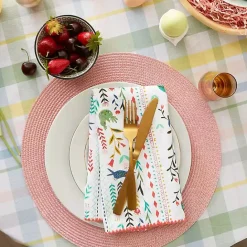 Kirklands Home Round Sweet Spring Plaid Tablecloth, 70 in. Multi