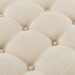 Outlet Kirklands Home Round Cepheus Tufted Ottoman Tan
