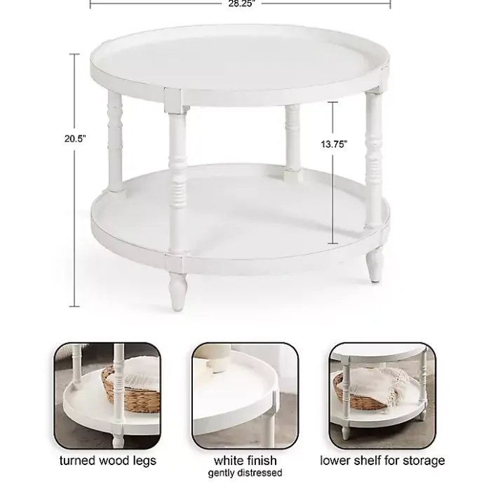 Best Kirklands Home Round Bellport Coffee Table White
