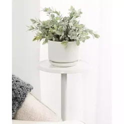 Kirklands Home Round Metal Layla Accent Table White