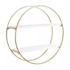 Hot Kirklands Home Round White Wood Sequoia Wall Shelf