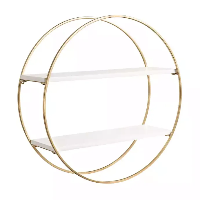 Hot Kirklands Home Round White Wood Sequoia Wall Shelf