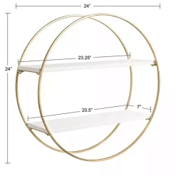 Hot Kirklands Home Round White Wood Sequoia Wall Shelf