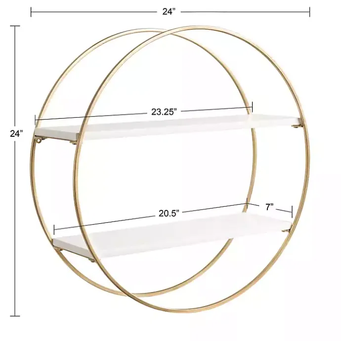Hot Kirklands Home Round White Wood Sequoia Wall Shelf