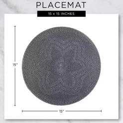 Outlet Kirklands Home Round Woven Lattice Placemats, Set of 6 Brown