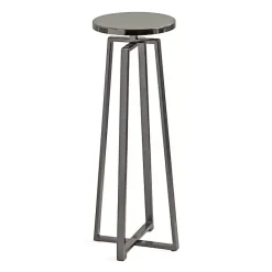 Discount Kirklands Home Round Zia Pewter Metal Accent Table Gray