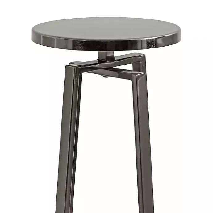 Discount Kirklands Home Round Zia Pewter Metal Accent Table Gray