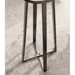 Discount Kirklands Home Round Zia Pewter Metal Accent Table Gray
