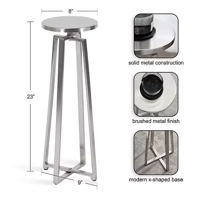 Sale Kirklands Home Round Zia Metal Accent Table Silver