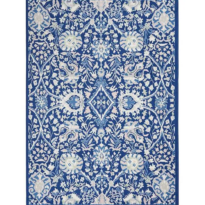 Best Kirklands Home Royal Blue Floral Motif Area Rug, 5x7