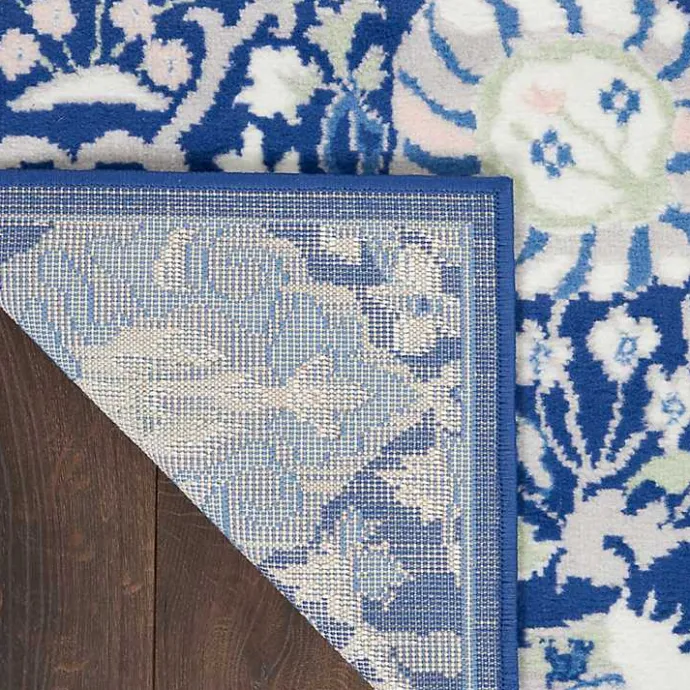 Best Kirklands Home Royal Blue Floral Motif Area Rug, 5x7