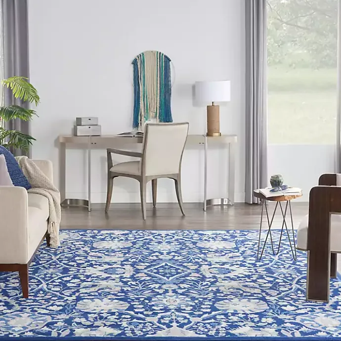Best Kirklands Home Royal Blue Floral Motif Area Rug, 7x10