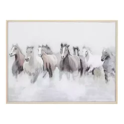 Hot Kirklands Home Running Horses Framed Canvas Art Print
