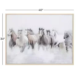 Hot Kirklands Home Running Horses Framed Canvas Art Print