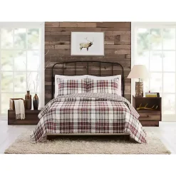 Outlet Kirklands Home Rust Plaid Camden Full/Queen 3-pc. Quilt Set