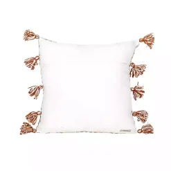Clearance Kirklands Home Rust Plaid Tassel Indoor/Outdoor Pillow