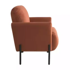 Online Kirklands Home Rust Velvet Upholstered Knox Accent Chair Orange