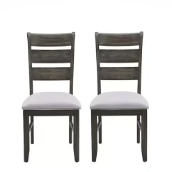 Best Kirklands Home Rustic Brown Slat Back Dining Chairs, Set of 2 Gray