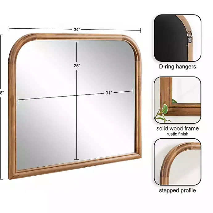 Best Kirklands Home Rustic Brown Wide Arch Wall Mirror